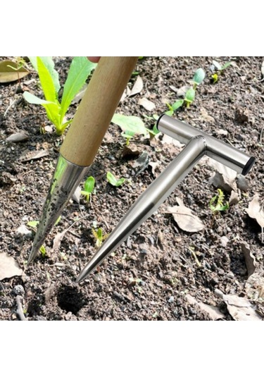 Trendooze Tahıl Dibberi Bahçe Aleti Çiftlik Tarla Ampul Dikimi Metal Saplı Tohum S