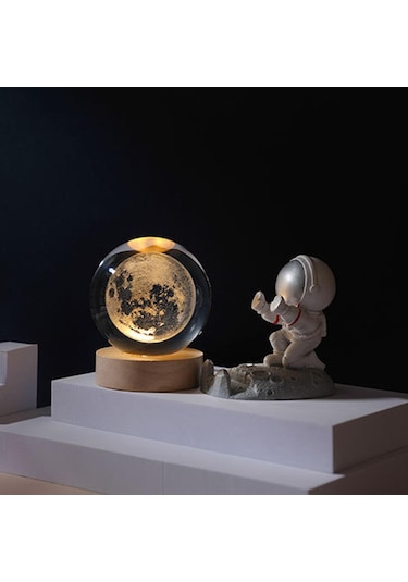 Homyl 60mm Top Gece Lambası, Oturma Ay-kristal-topun-çapı:-6cm Ay