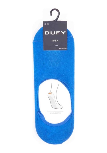 Dufy Saks Erkek Düz Çorap - 26188-Saks Saks Mavisi