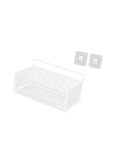 Reedark Beyaz Duvarlı Depolama Rafı - Banyo/ Mutfak/ Yurt İçin Deliksiz Kurulum, 2 Yapıştırıcı Kanca Dahil Çok Renkli