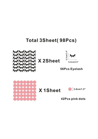 Pembe Polka Siyah Kirpik Çocuk Odası Duvar Sticker