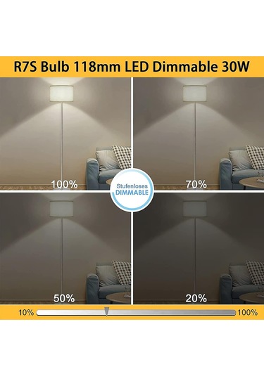 2 Adet R7s 118mm Led Ampul 30w Kısılabilir, Sıcak Beyaz 3000k, Titreşimsiz