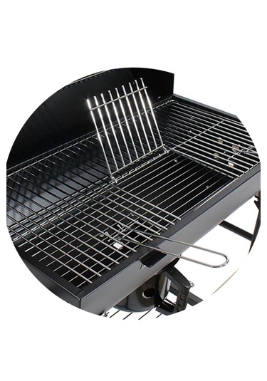 Varil Tip Büyük Kömürlü Mangal Kapaklı Termostatlı Tekerlekli