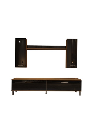 Decoraktiv Eko 5d Slm Std Krom Ayaklı Tv Ünitesi Tv Sehpası Ceviz - Siyah