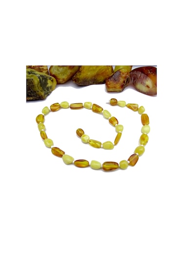 Bebek Kolyesi Doğal Damla Kehribar N11.6006 Turuncu