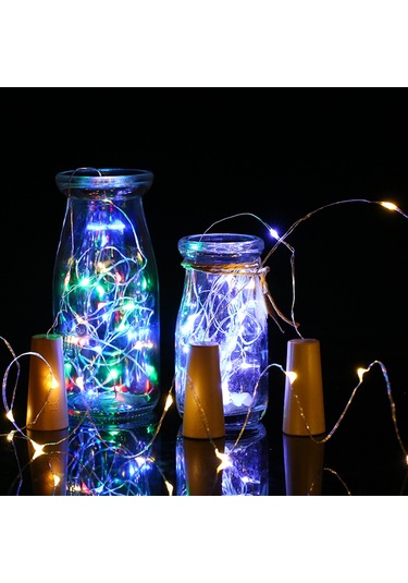 Wezone Ip65 Su Geçirmez 20 Led Bakır Tel Işık Zinciri, 4.5v 1.2w 2 Metre, Şişe Tıkanıklığı Ambians Lambası, Beyaz Işık Beyaz