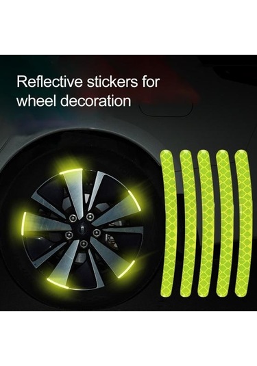 Jms Tekerlek Yansıtıcı Şerit Su Geçirmez Araba Aksesuarları Tekerlek Göbeği Etiketi Sürüş Bandı