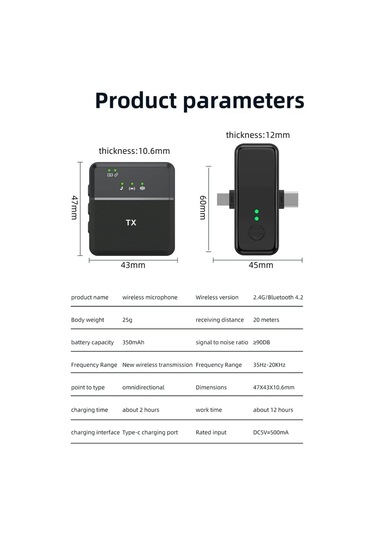 Yaka Mikrofonu Kablosuz Mikrofon Kamera Röportajı İçin Kablosuz