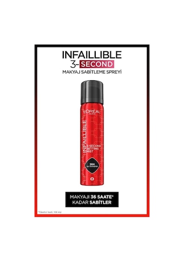 L'Oréal Paris Infaillible 3-Second Makyaj Sabitleme Spreyi
