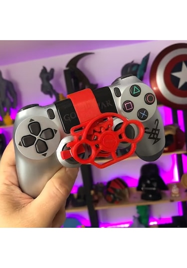 Ps4 Dualshock Gamepad Uyumlu 3d Direksiyon Aparatı Kırmızı