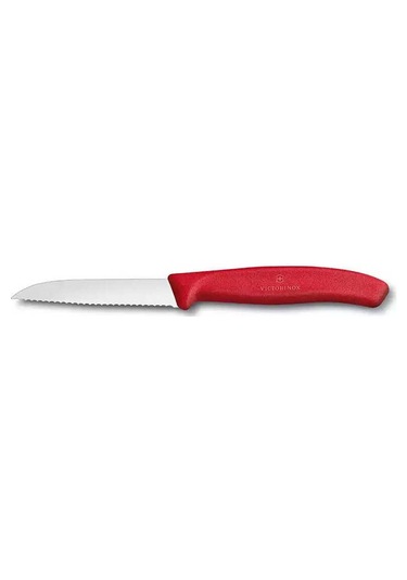 Victorinox 8 Cm Kırmızı Tırtıklı Ve Düz Bıçak Ve Domates Sebze Soyucu 3lü Set Kırmızı