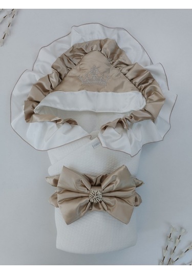 S.kahve Kız Erkek Bebek Battaniyesi Kundağı %100 Pamuklu Doğal Organik Uyku Hastane Çıkısı Yenidoğan Sütlü Kahve