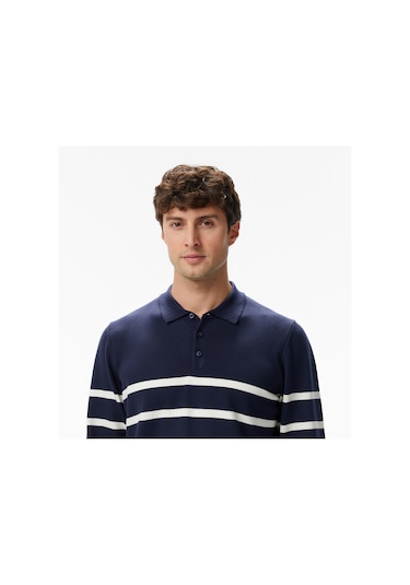 Nautica Erkek Lacivert Regular Fit Kazak Çizgili S57231t Lacivert
