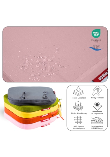 Xpermate 6'lı Standartfit Oval Sandalye Minderi 42x42x5 Pembe