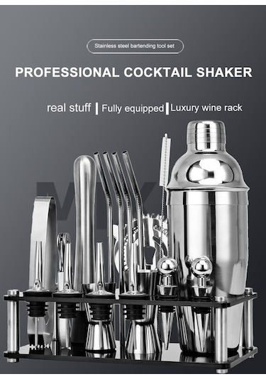 Pazly Tcherchi Paslanmaz Çelik Kokteyl Seti - Gümüş Zi, Lüks Mutfak Aksesuarı