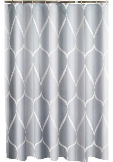 Lebıhmurah Bf1654 Duş Perdesi Su Geçirmez Çevre Dostu Modern Geometrik Çabuk Kuruyan Baskı Banyo Tuvalet İçin Saflık Ev Polyester Gri