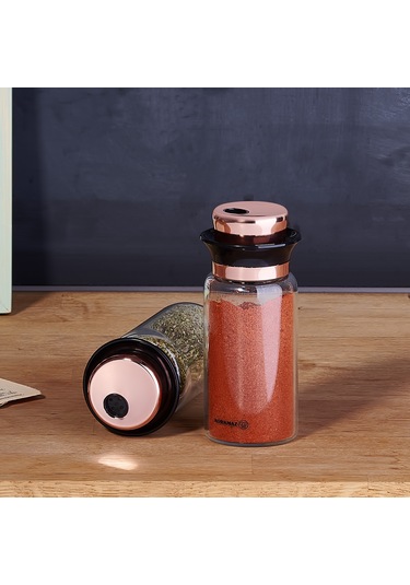 Korkmaz Stora Glass Rosegold Tuzluk Biberlik Seti