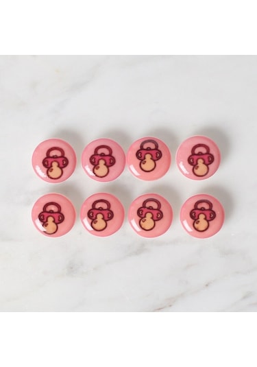 Loren Crafts 8 Li Pembe Emzik Düğme - 709