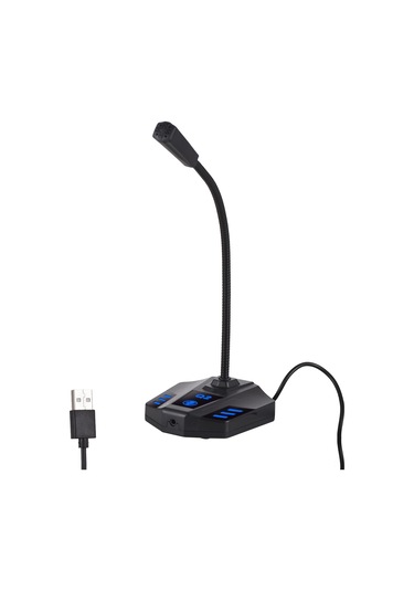 Maiyame Abs Plastik Gövde, Usb Güç Girişli, Dokunmatik Kontrollü, Siyah Bilgisayar Mikrofonu