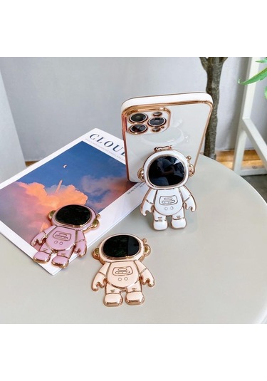 Koyu Yeşil Evrensel Tutucu Sevimli 3d Astronot Kickstand Standı Masası Braketi Cep Telefonu Arka Durumda
