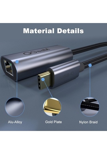 Tongxida Qgeem Ua05-a Usb 3.0 Ethernet Adaptörü, Usb Rj45 Lan Dönüştürücü, 547447426