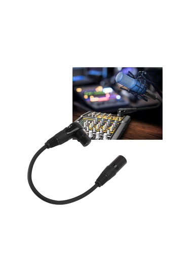 Xindoker 90 Derece Xlr Femele'den Düz Xlr Erkeğe 3 Pin Mikrofon Bağlayıcı, Ses Aygıtları İçin Uzantı Kablosu - 1 Metre, Kararlı Aktarım, Geniş Uyum