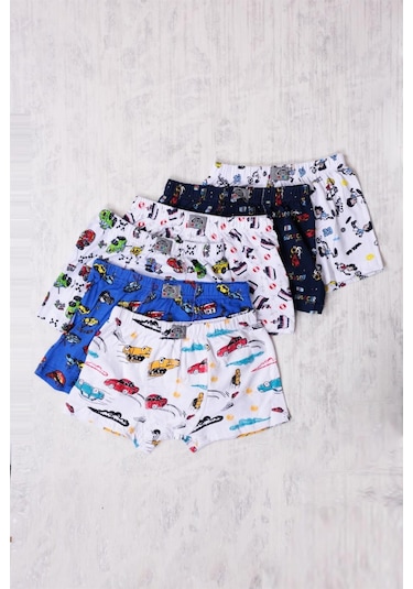 Gümüş 6'lı Erkek Çocuk Karışık Desenli Boxer Karışık