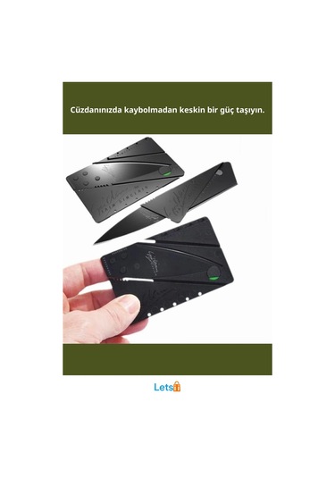 Kredi Kartı Şeklinde Paslanmaz Çelik Bıçak Cardsharp