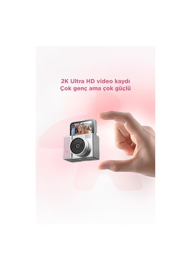 Torima CMR46 2K Flip Ekranlı Mini Dijital Video Kamera Pembe