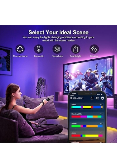 Jms Led Şerit Rgbıc Ws2812b Takip Efekti Işık Esnek Bant Diyot Şerit 2m Ws2812b Bht Ir