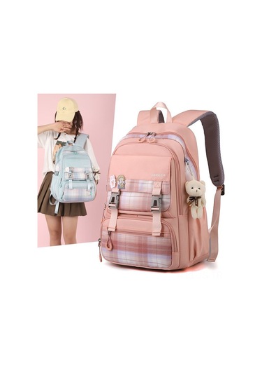 Jeemson Lise Üniversite Kız Çanta Sırt Çantası Büyük Kapasiteli Akademik Tarz Siyah Dayanıklı Günlük Kullanim Siyah