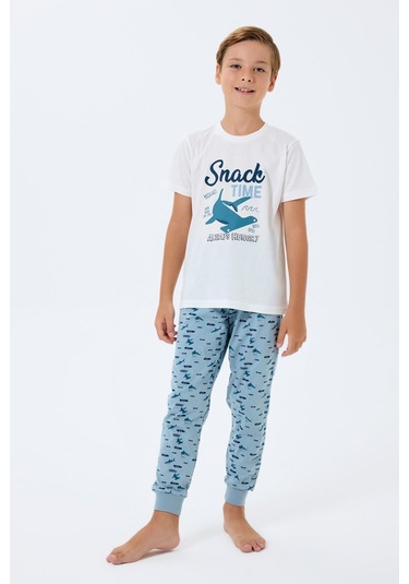 Rolypoly Erkek Çocuk Beyaz Pijama Takım Rp3743-c-v2