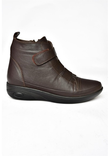 Fox Shoes R555001103 Kahverengi Hakiki Deri Comfort Ortopedik Taban Kadın Bot Kahverengi-hakiki Deri Kahverengi