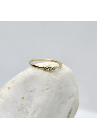 Tria Pırlanta Modern Evlilik Teklifi-Minimal Tasarım Hediye-14 Ay 552950079