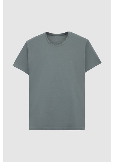 Ds Damat Regular Fit Koyu Yosun Düz Nakışlı %100 Pamuk T-shirt 4hc140632006m Koyu Yosun