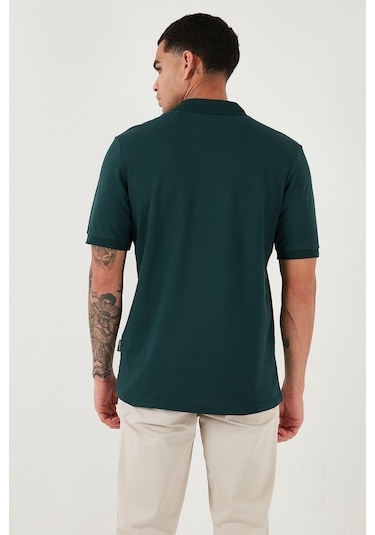 Buratti Pamuklu Regular Fit Düğmeli Erkek Polo Yaka T Shirt 5902127 Yeşil