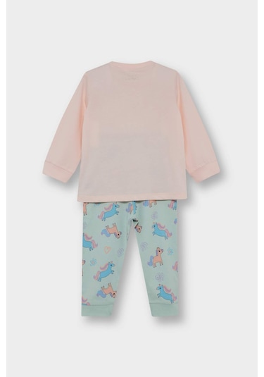 Defacto Kız Bebek 4lü Pijama Takımı Unicorn Baskılı Uzun Kollu Penye Üst Uzun Alt F7201a525aupn350 Pembe