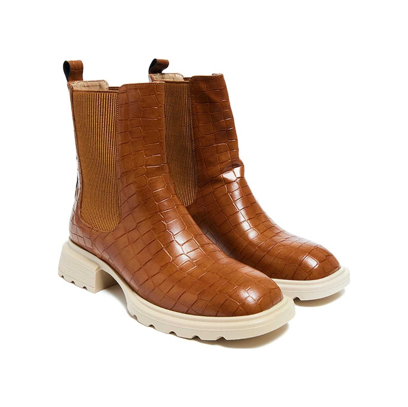 Bestello Lastikli Termo Taban Düz Bot 281-1908 Kadın Bot TABA KROKO