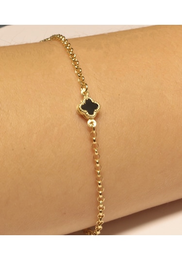 Altın Yonca Model Bileklik Sarı Altın