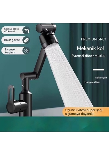 Bosphorusboutique02 Pirinç Üniversal Döner Musluk Ekran, Mutfak Ve Banyo Lavabo İçin Optimum Seçim Diğer