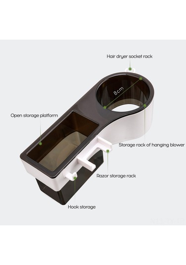 Teltree Pratik Ve Çok Amaçlı Saç Kurutma Makinesi Askısı - Duvar Tipi, Tıraş Makinesi Ve Diğer Aksesuarlar İçin Diğer