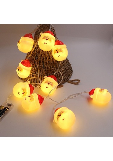 Dancemonkey Noel Baba Led Işık Zinciri 10/20 Adet Süs Ampul Aşil Beyaz Beyaz