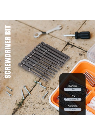 Leasetake 11 Adet 75mm Manyetik S2 Çelik Tornavida Uçları Altıgen Torx Başlı T6/t7/t8/t9/t10/t15/t20/t25/t27/t30/t40