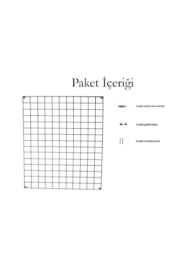 Metal Pano Tel Pano Fotoğraf Askısı Notluk Siyah 60X80 Catchme (415755534)