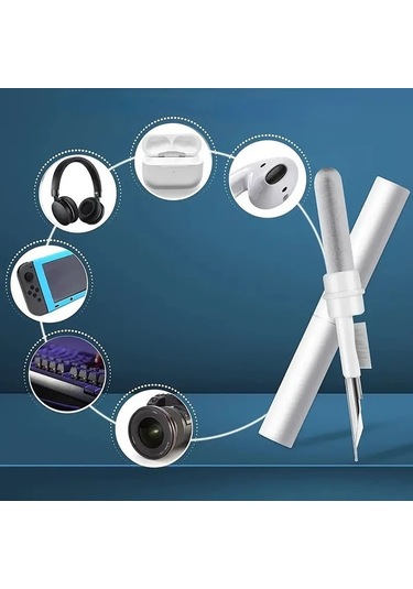 Fochsia 3ü1 Kulaklık Temizleme Kalemi Seti Siyah Yumuşak Fırça Ve Süngerli Kablosuz Kulaklık İçin