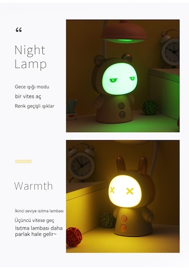 Karikatür Led Katlanır Gece Lambası-sarı Sarı