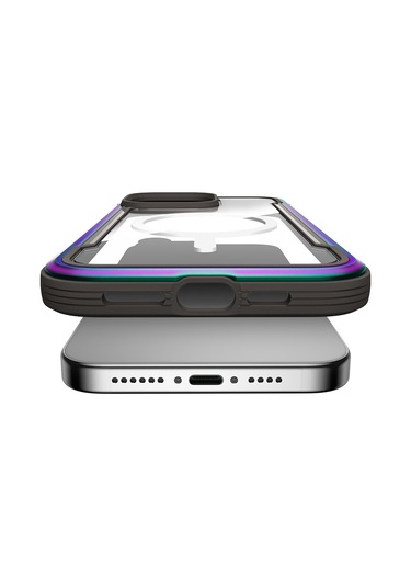 İphone 14 Pro Max Kılıf Magsafe Uyumlu Airbagli Raptic Shield Serisi Şeffaf Arka Yüzey Kapak Renkli