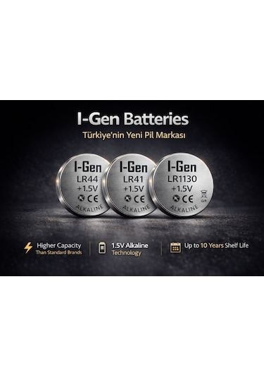 I-gen Lr44 1.5v Alkalin Düğme Pil Ag13, A76, L1154 20'li Paket