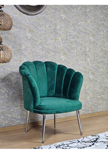 Tekli Papatya Çay Seti Koltuk Krom Sivriltme Ayak, Balkon, Salon, 001