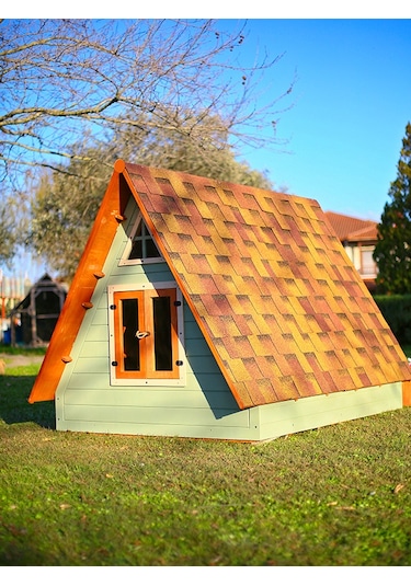 Mandu Ahşap Üçgen Çocuk Oyun Evi Aframe Playhouse